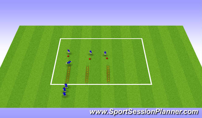 Football/Soccer Session Plan Drill (Colour): fast feet ladders