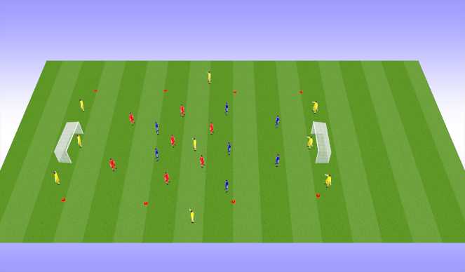 Football/Soccer Session Plan Drill (Colour): 5v5 Plus 5