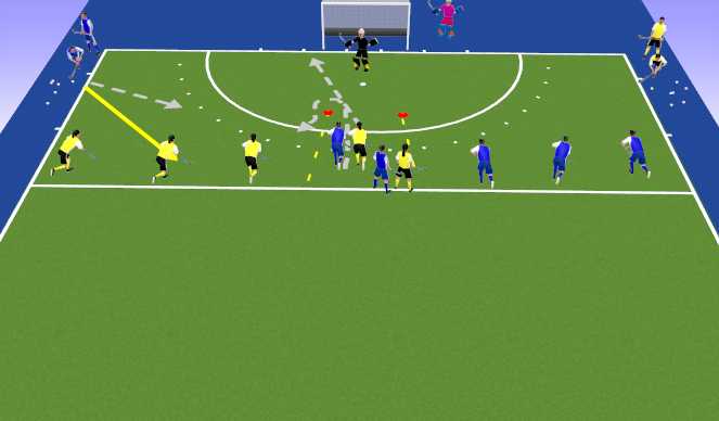 Hockey Session Plan Drill (Colour): Game 1: 4v2 Circle Entry