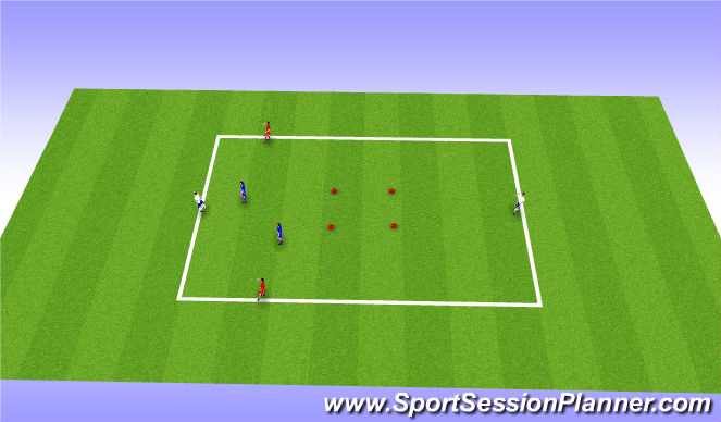 Football/Soccer Session Plan Drill (Colour): 2v2+2 with center goal