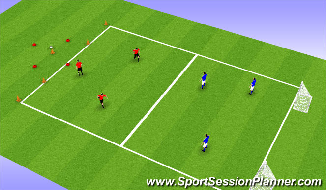 Football/Soccer Session Plan Drill (Colour): 3v3