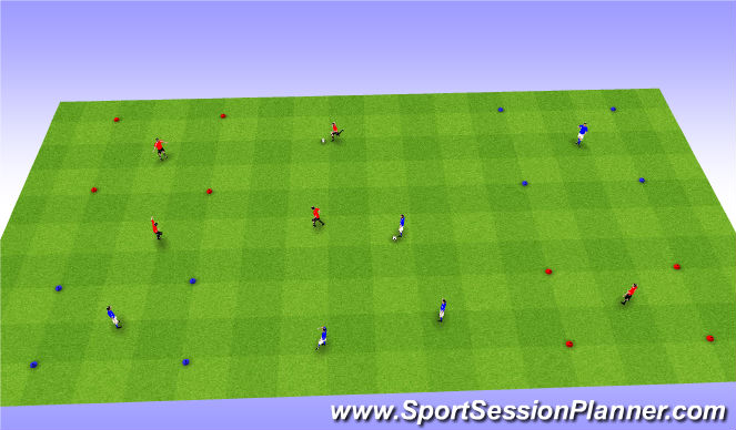 Football/Soccer Session Plan Drill (Colour): Passing Squares