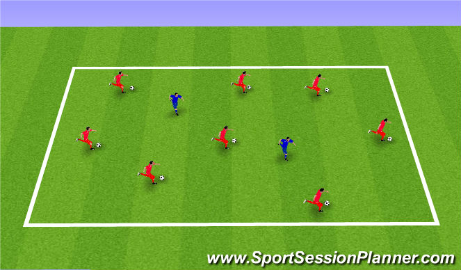 Football/Soccer Session Plan Drill (Colour): Keep Away From The Tagger