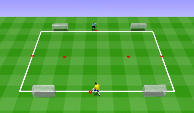 Football/Soccer Session Plan Drill (Colour): 1v1 through gates