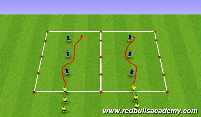 Football/Soccer Session Plan Drill (Colour): Guantlet 1