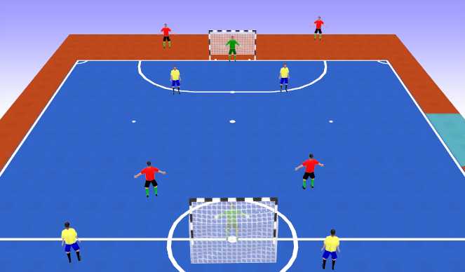 Futsal Session Plan Drill (Colour): Counter Attacking with quick finshing. 