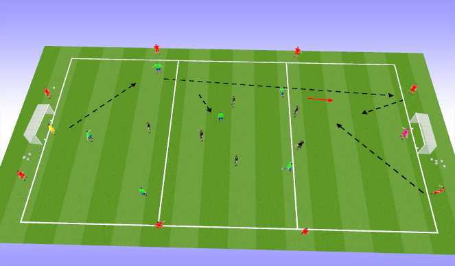 Football/Soccer Session Plan Drill (Colour): Game - 4v4/ targets