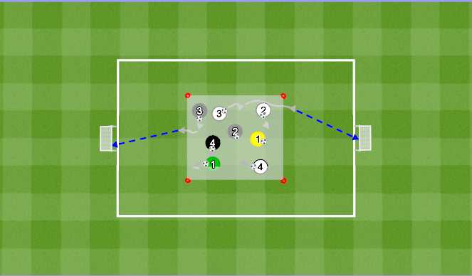 Football/Soccer Session Plan Drill (Colour): Shooting Bingo Warm up 