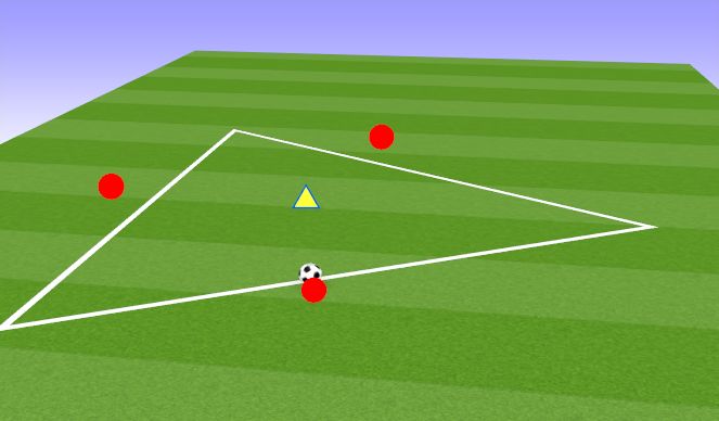 Football/Soccer Session Plan Drill (Colour): 3v1 Possession in Triangle - Animation