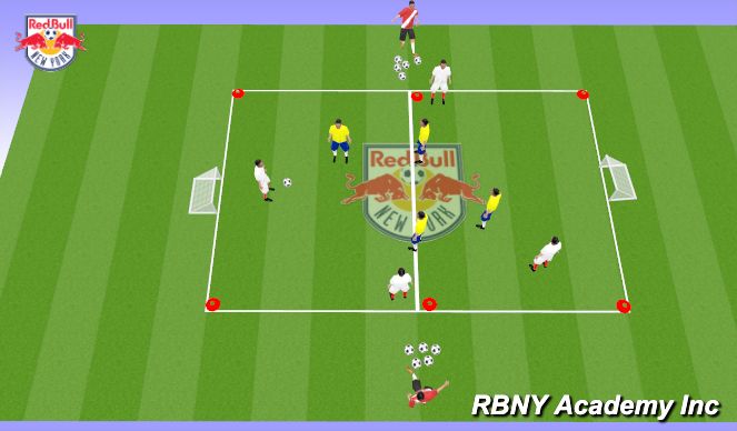 Football/Soccer Session Plan Drill (Colour): 4v4