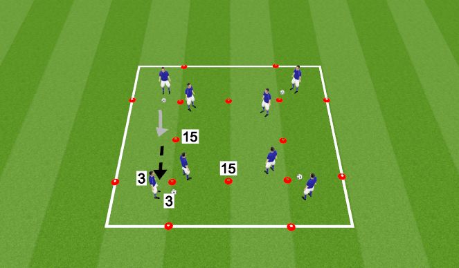 Football/Soccer Session Plan Drill (Colour): Technical passing/Receiving