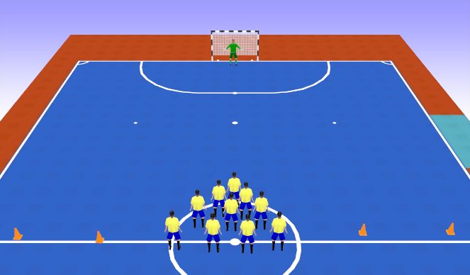 Futsal Session Plan Drill (Colour): Numbers up pyramid 