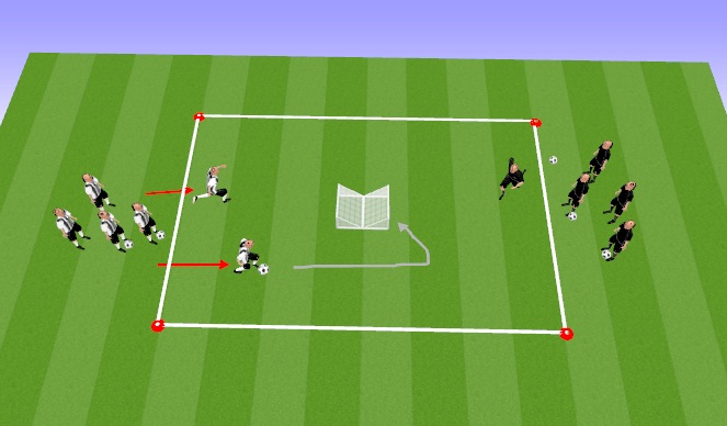 Football/Soccer Session Plan Drill (Colour): Arrival Activity - Back to Back goals