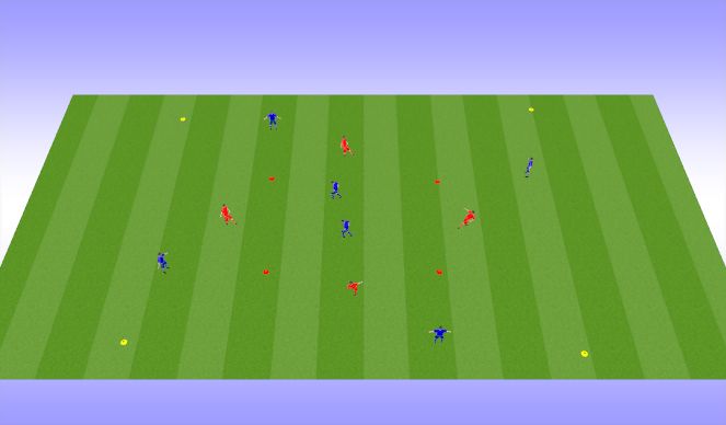 Football/Soccer Session Plan Drill (Colour): Rondo 4v2 to 6v4