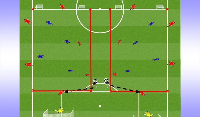 Football/Soccer Session Plan Drill (Colour): Playing out 6v4