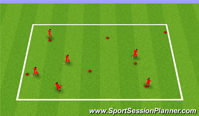 Football/Soccer Session Plan Drill (Colour): Warm up - Cone game