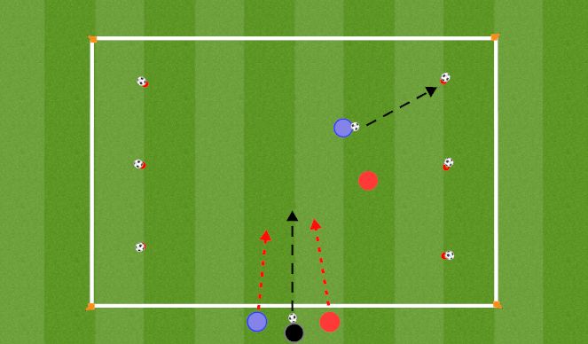 Football/Soccer Session Plan Drill (Colour): Knock the Ball