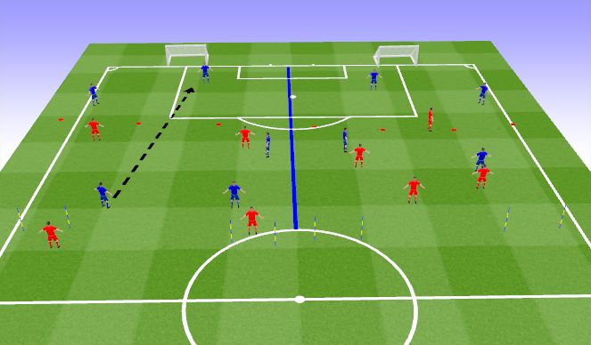 Football/Soccer Session Plan Drill (Colour): Build Up Through 4/5