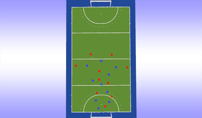 Hockey Session Plan Drill (Colour): Build Up in Opp. 1/2