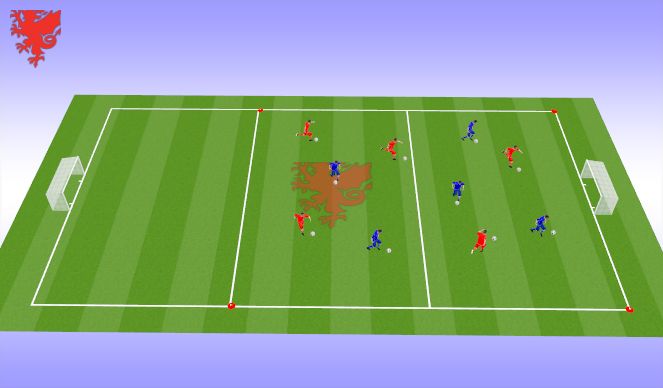 Football/Soccer Session Plan Drill (Colour): warm up - ball work