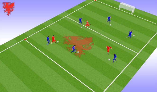 Football/Soccer Session Plan Drill (Colour): Ball work - retaining possession