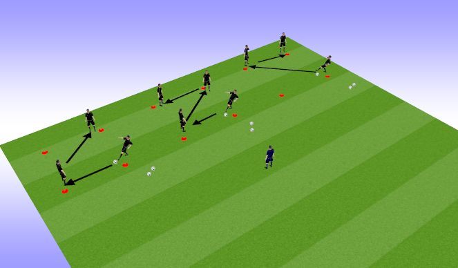 Football/Soccer Session Plan Drill (Colour): Söötmine ruudus