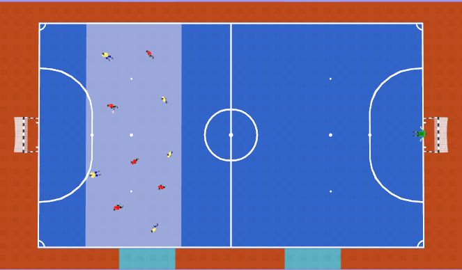 Futsal Session Plan Drill (Colour): Possession into counter attack