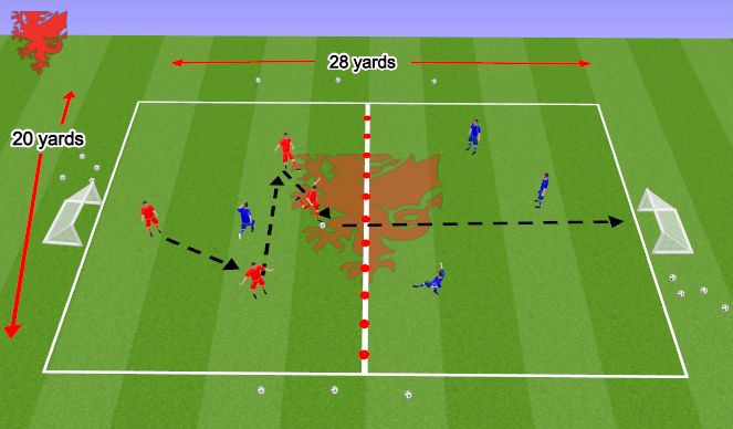 Football/Soccer Session Plan Drill (Colour): adding opposition