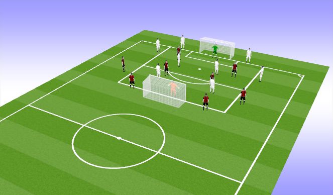 Football/Soccer Session Plan Drill (Colour): SSG 6v6+1