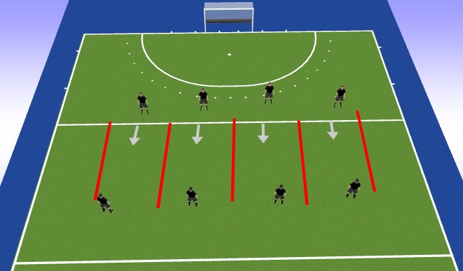 Hockey Session Plan Drill (Colour): T Rex/Chicken Wing Tag Warmup 