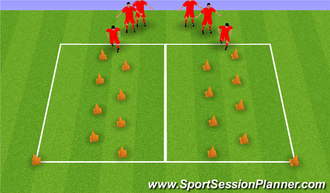 Football/Soccer Session Plan Drill (Colour): Coerver Individual Ball Manipulation