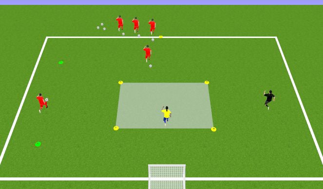 Football/Soccer Session Plan Drill (Colour): 1v1 Gaunlet