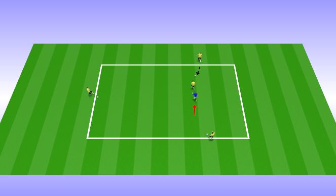 Football/Soccer Session Plan Drill (Colour): Rondo 3v1v1