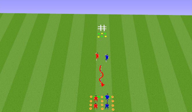 Football/Soccer Session Plan Drill (Colour): Tic-Tac-Toe Sprint