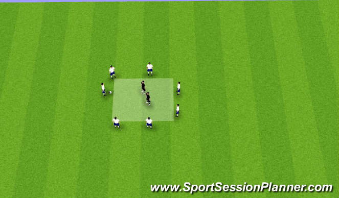 Football/Soccer Session Plan Drill (Colour): 7v2