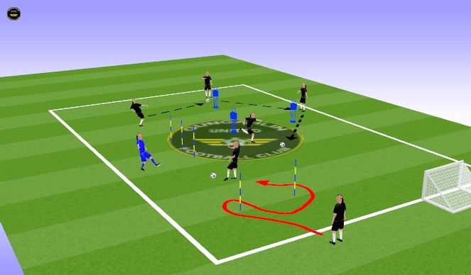 Football/Soccer Session Plan Drill (Colour): Combination Curcit