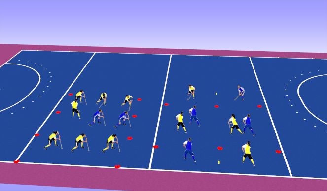 Hockey Session Plan Drill (Colour): Warm-up