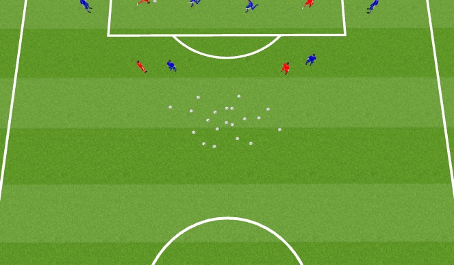 Football/Soccer Session Plan Drill (Colour): 4v4 Bumper - Inside 18