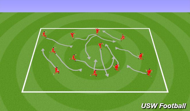 Football/Soccer Session Plan Drill (Colour): Warm-Up Part 1