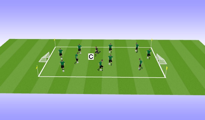 Football/Soccer Session Plan Drill (Colour): zombie tag