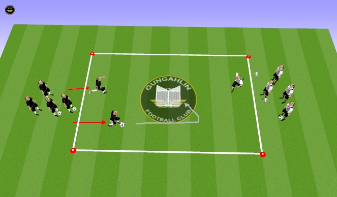 Football/Soccer Session Plan Drill (Colour): Arrival Activity - Back to Back goals