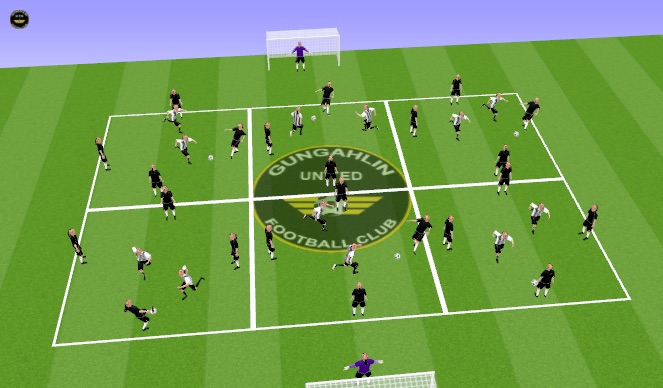 Football/Soccer Session Plan Drill (Colour): 4v2 