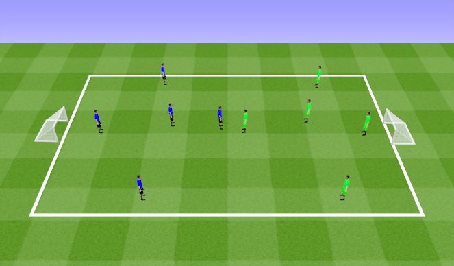 Football/Soccer Session Plan Drill (Colour): 5v5 game to goal