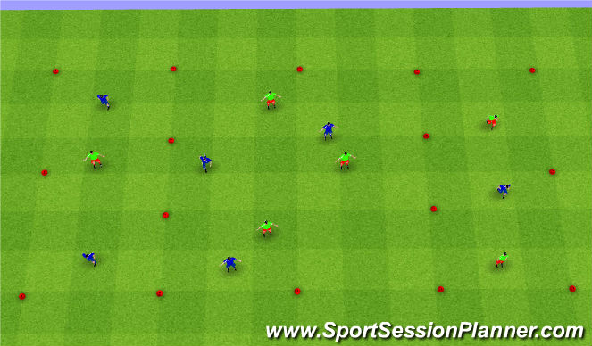 Football/Soccer Session Plan Drill (Colour): basic possession