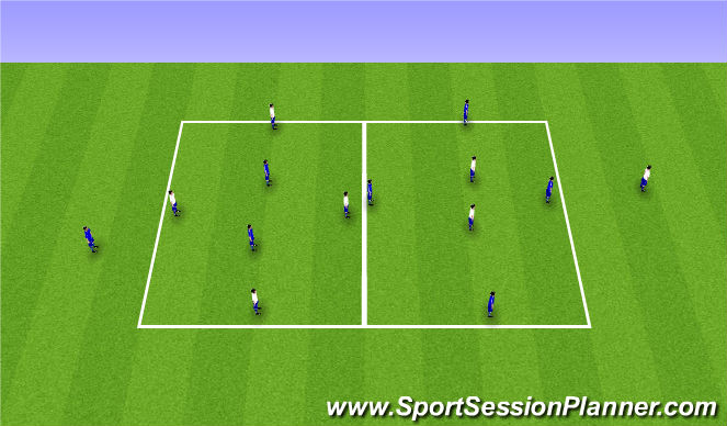 Football/Soccer Session Plan Drill (Colour): 4v2 competition