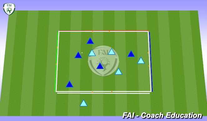 Football/Soccer Session Plan Drill (Colour): 5v5 -1