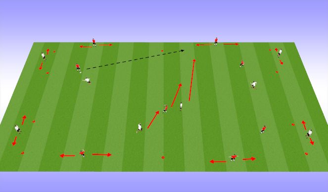 Football/Soccer Session Plan Drill (Colour): Rondo 4v4+4