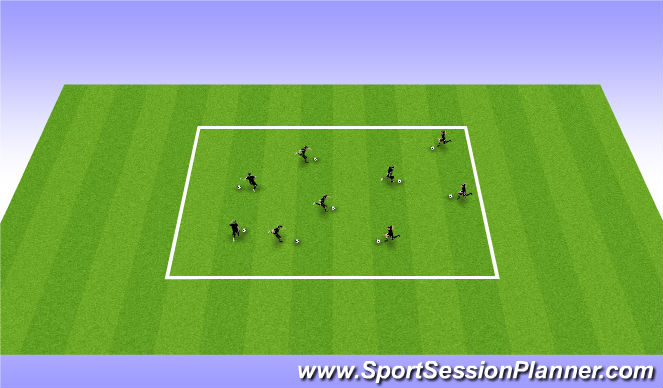 Football/Soccer Session Plan Drill (Colour): Skills in tight spaces