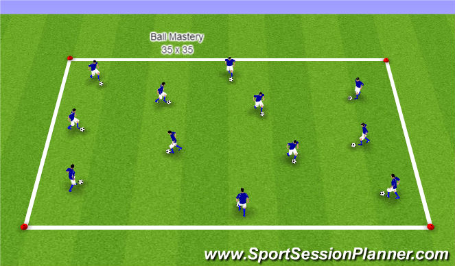 Football/Soccer Session Plan Drill (Colour): Warm up