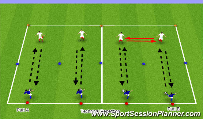 Football/Soccer Session Plan Drill (Colour): passing